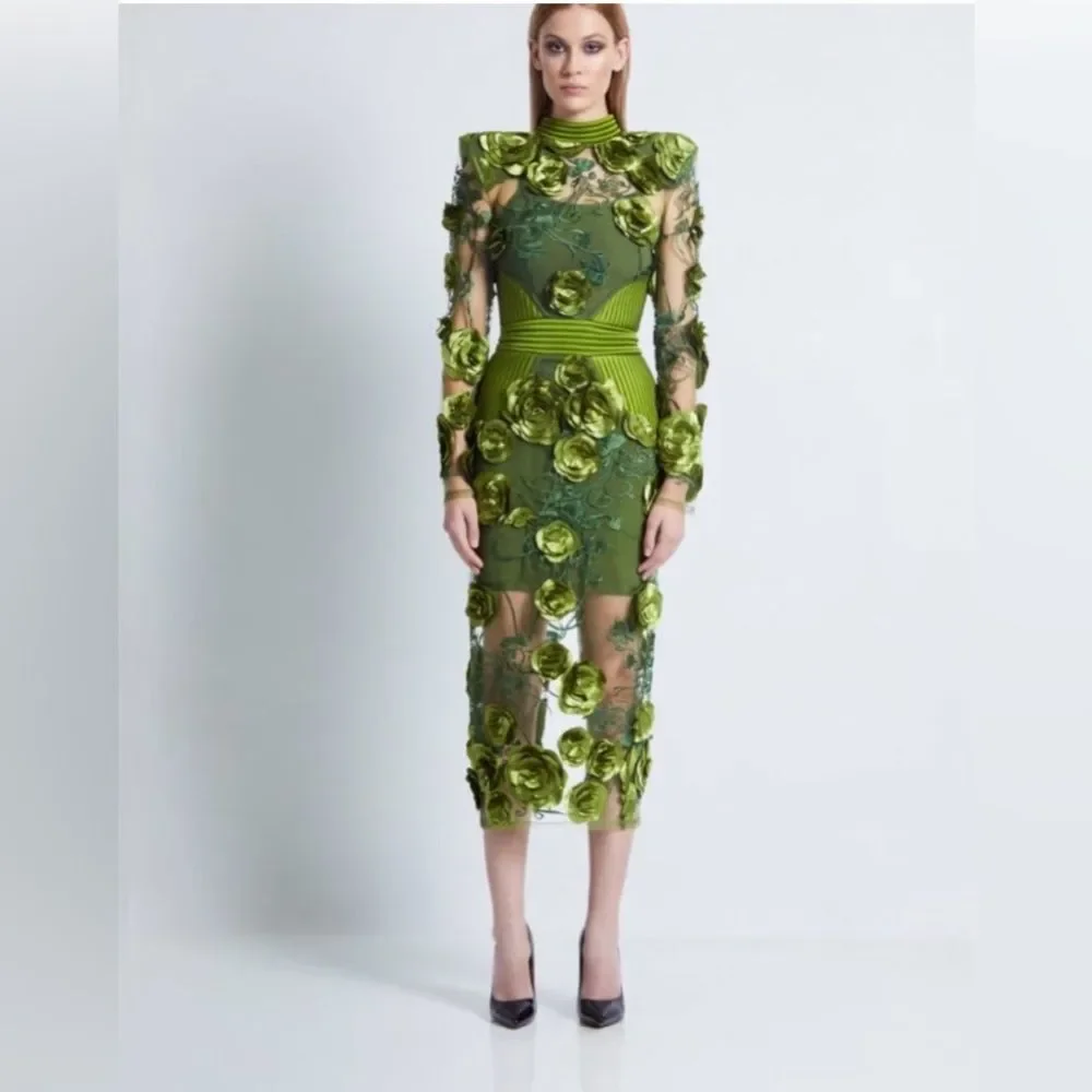 Zhivago Battle Lines Floral-Embellished Vendetta Dress size 6 - Picture 4 of 14